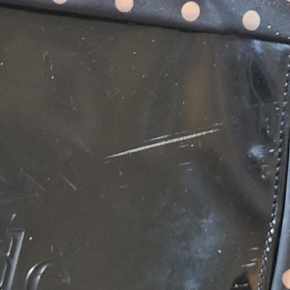 Kate Spade New York Black & Beige Polka Dot Diaper Bag Large Double Handle Tote - Picture 15 of 16